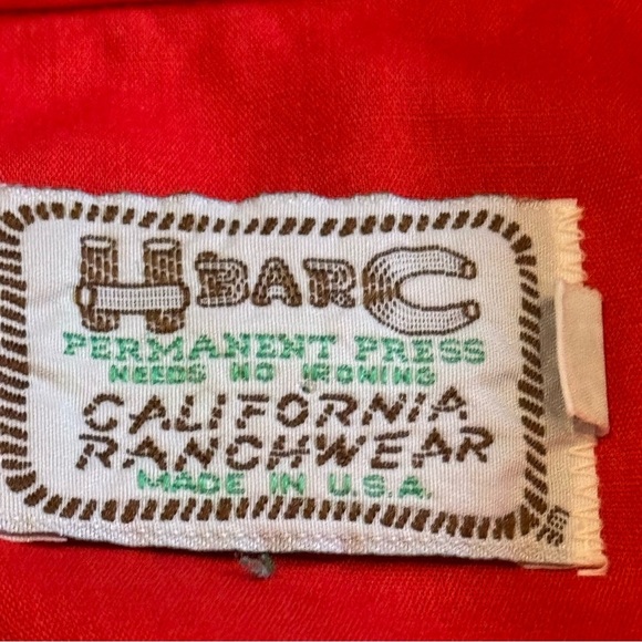 Vintage H Bar C Western Red Pearl Button Men’s Shirt 15 1/2 - 34 California - Picture 5 of 6